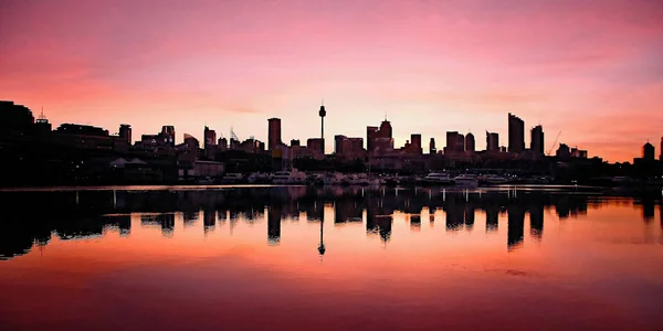 Sydney Cbd Sunrise Ausztrál — Stock Fotó