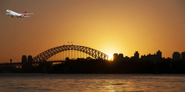 Sydney New South Wales Ausztrália Október 2015 Qantas Sugárhajtású Utasszállító — Stock Fotó