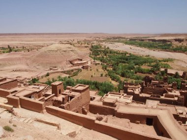 Fas, Unesco Dünya Mirası Sahara Çölü'nde AIT Benhaddou Merkezi (Ksar in AIT-Ben-Haddou) eski şehir.