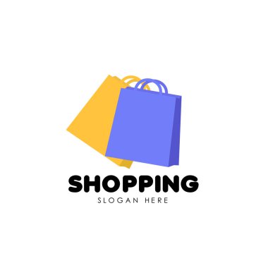 logo tasarım şablonu alışveriş. alışveriş çantası simgesi tasarım