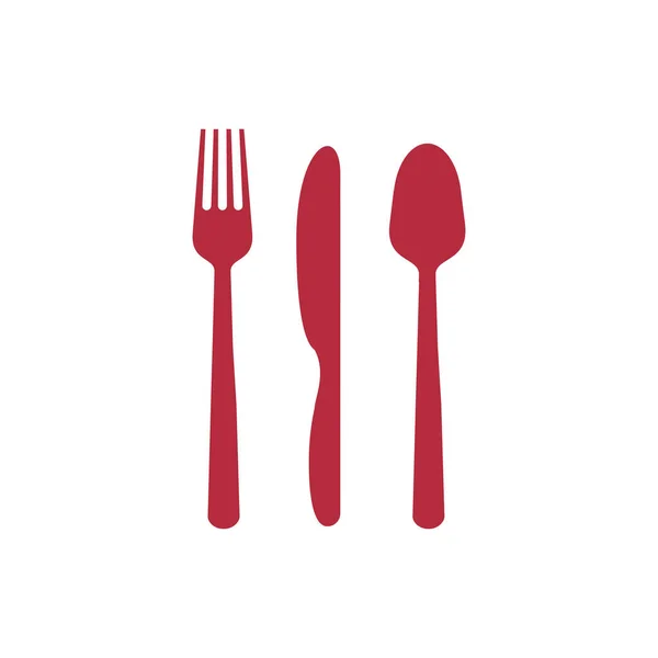 Fork Spoon Knife Vector Icon Minimalist Style — Stock Vector