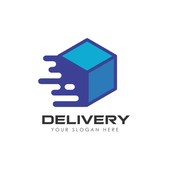 Levering Vak Logo Ontwerp Courier Logo Ontwerp Sjabloon Pictogram Vector — Stockvector