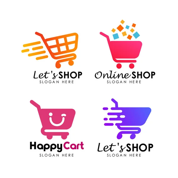 Alışveriş arabasının logo tasarım şablonu