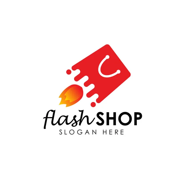 Flash Dükkanı Logo Tasarım Şablonu Satılık Vektör Çizim Flash — Stok Vektör