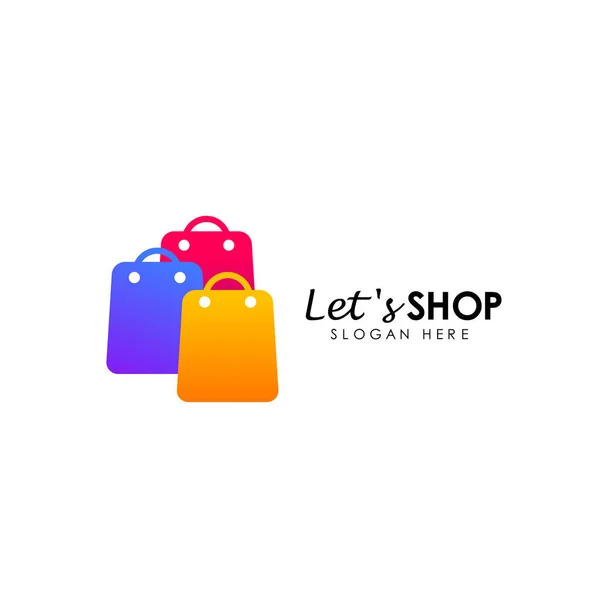 Låter Shopping Logo Designmall Shopping Ikon Design — Stock vektor