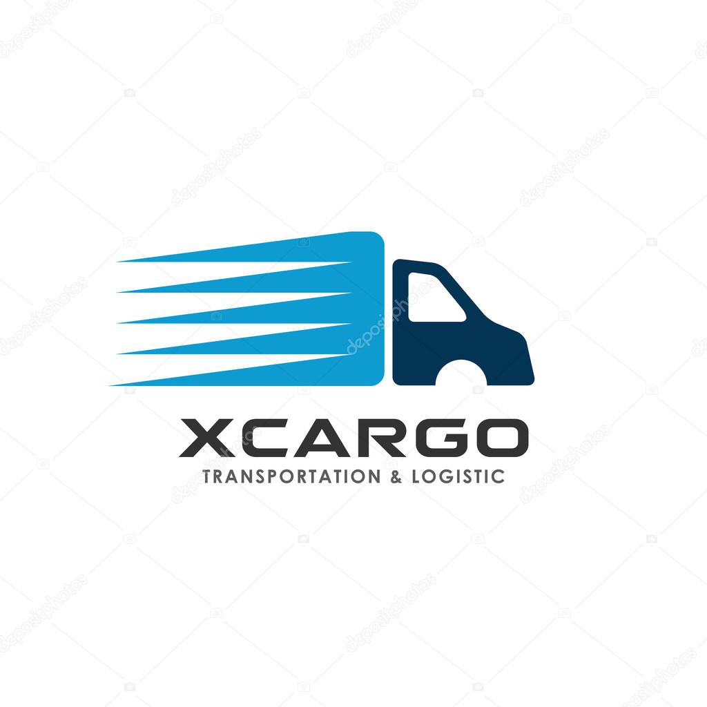 cargo delivery services logo design. fast truck vector icon design element