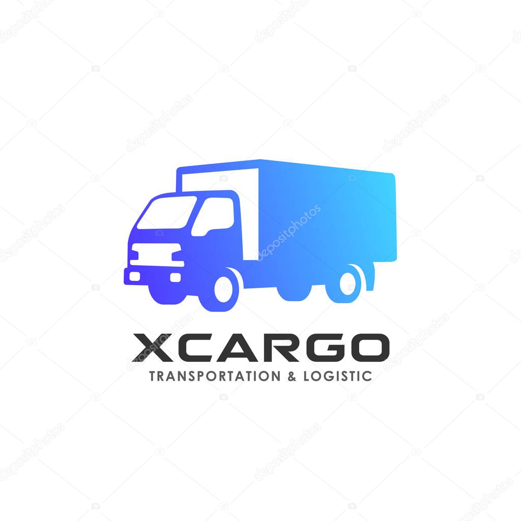 Cargo delivery services logo design. truck vector icon design element