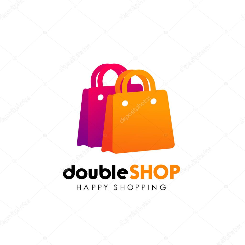 Shopping logo design template. shopping bag icon design