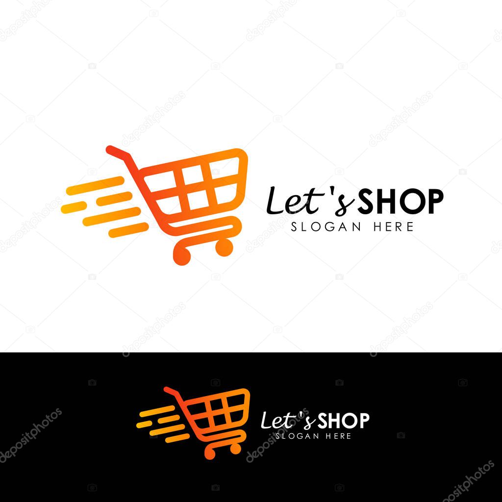 Lets shopping logo design template. shop icon design