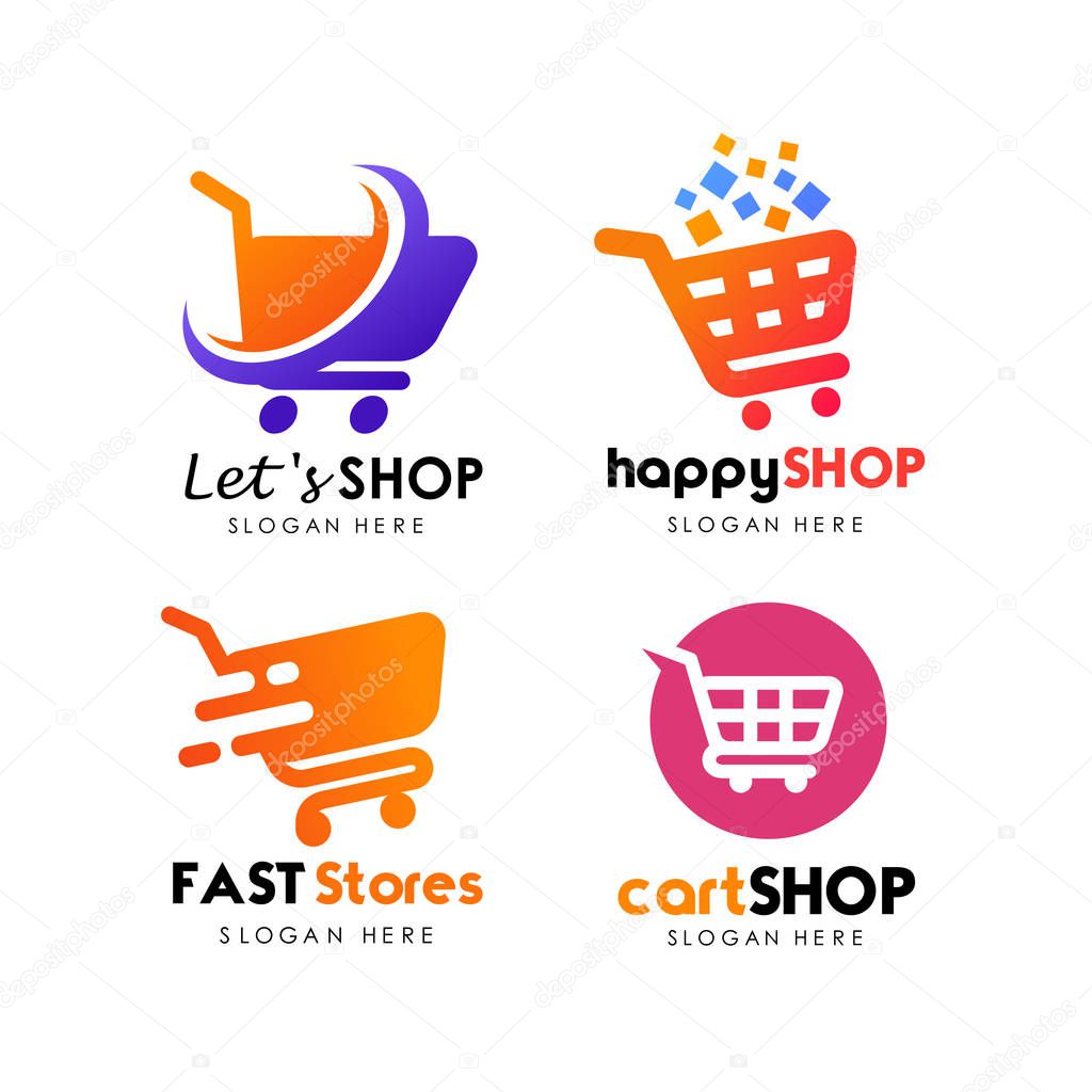 Shopping logo design vector