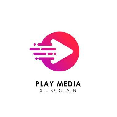 hızlı oyun medya logo tasarım şablonu. simgesi simgesi tasarım oyna