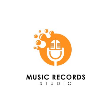 nokta müzik logo tasarımı kaydeder. mikrofon simgesi simge tasarım
