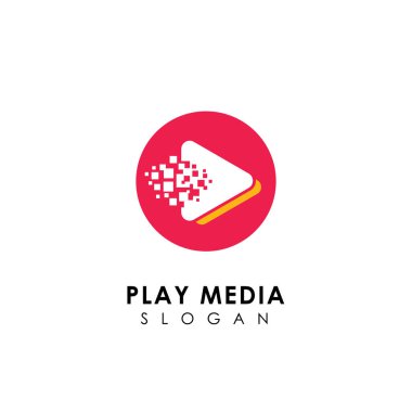 piksel oyun medya logo tasarım şablonu. simgesi simgesi tasarım oyna