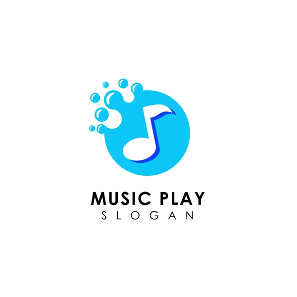 Prickar Musik Logotypdesign Flat Musik Obs Symbol Design — Stock vektor