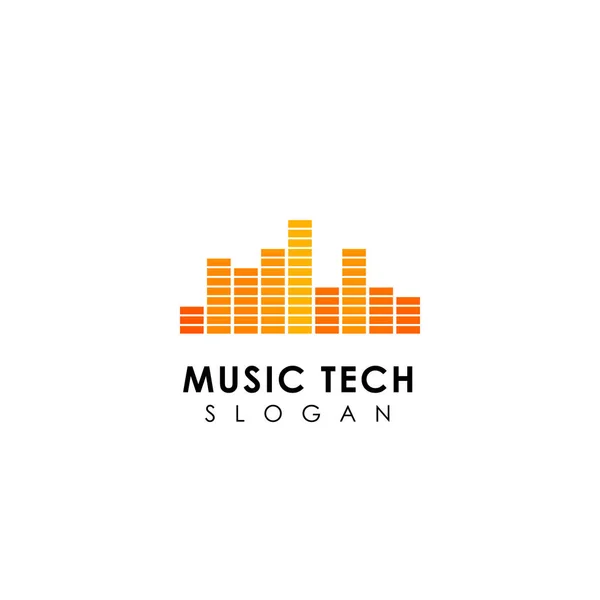 Music Tech Logo Design Sound Wave Icon Symbol Design — Stock Vector