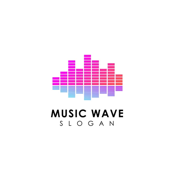 Musik Wave Logotypdesign Music Tech Ikon Symbol Design — Stock vektor