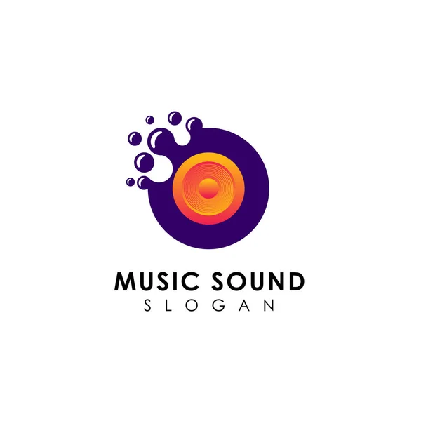 Dots Music Sound Logo Design — Stock Vector