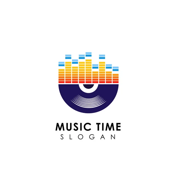 Music Logo Design Vinyl Disc Illustration Vinyl Music Icon Symbol — Stock Vector