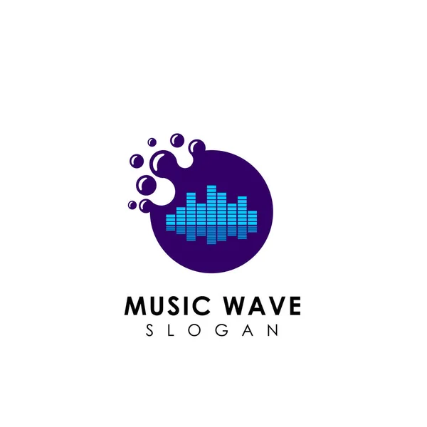 Prickar Ljudvågen Logotypdesign Musik Logo Ikon Design — Stock vektor