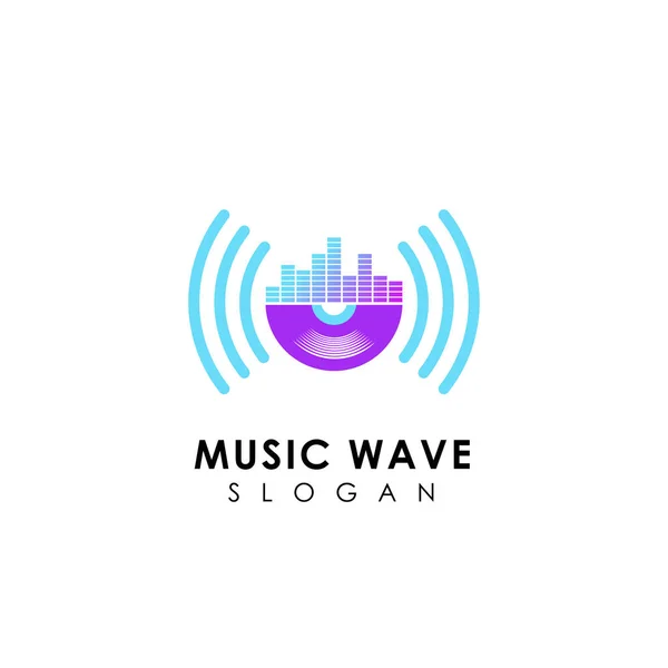 Ljudvågen Logotypdesign Musik Logo Ikon Design — Stock vektor