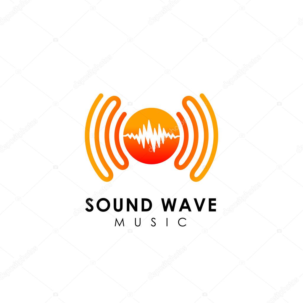 sound wave logo design. music logo icon design