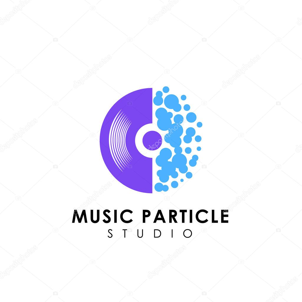Vinyl music logo design template. vinyl disc vector icon symbol design