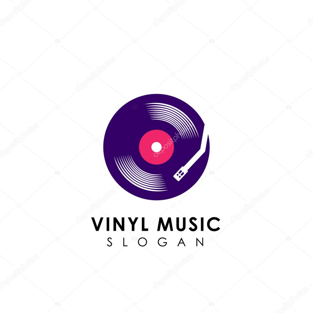 Vinyl disc vector icon symbol design. vinyl music design template