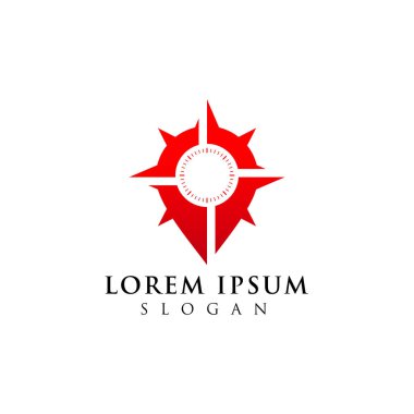logo tasarım pusula. konumu simgesi simgesi