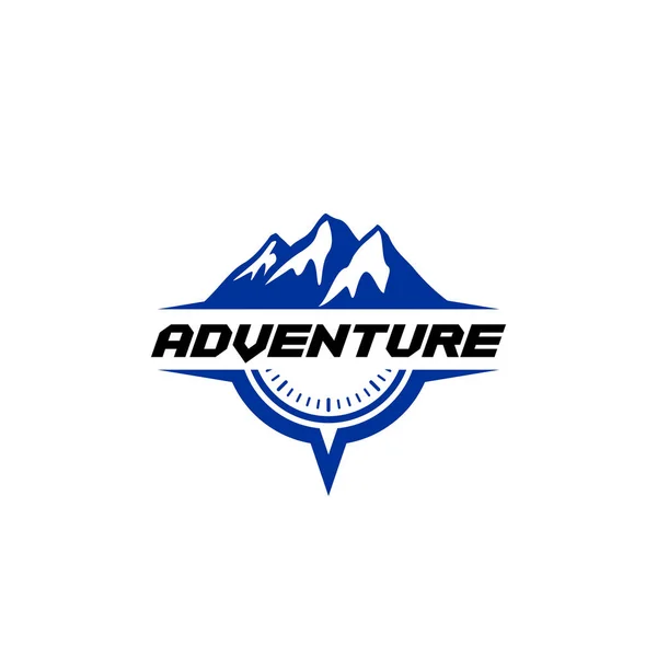 Design Des Mountain Adventure Logos Symbolkompass — Stockvektor