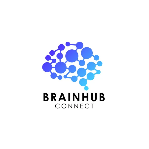 Dijital beyin. beyin hub logo tasarımı. beyin bağlantısı logosu