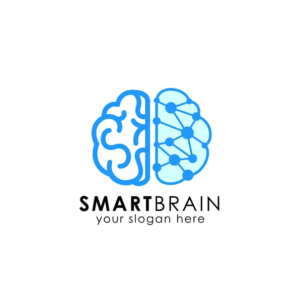 Modelo Inteligente Projeto Logotipo Cérebro Ícone Vetor Cerebral Digital —  Vetores de Stock