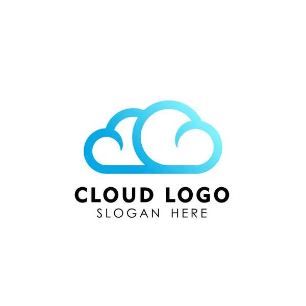 cloud tech logo design in line art style. cloud logo design vector icon