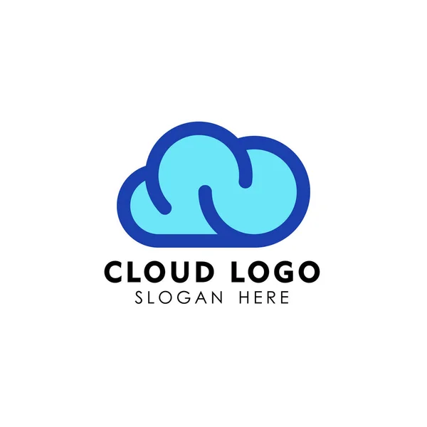 Cloud Logo Design Template Vector Icon Logo Cloud Tech — Vector de stock