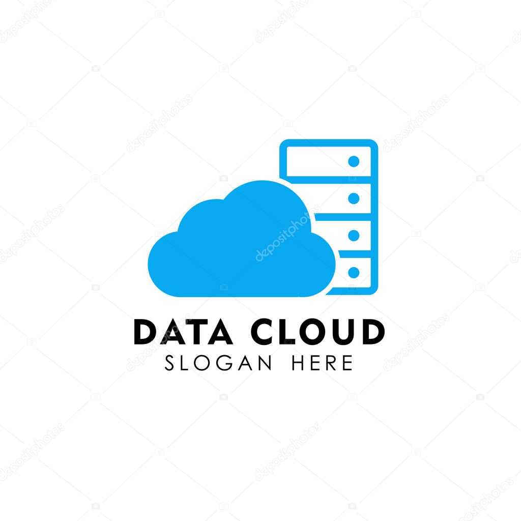 Data cloud logo design template. server cloud logo design