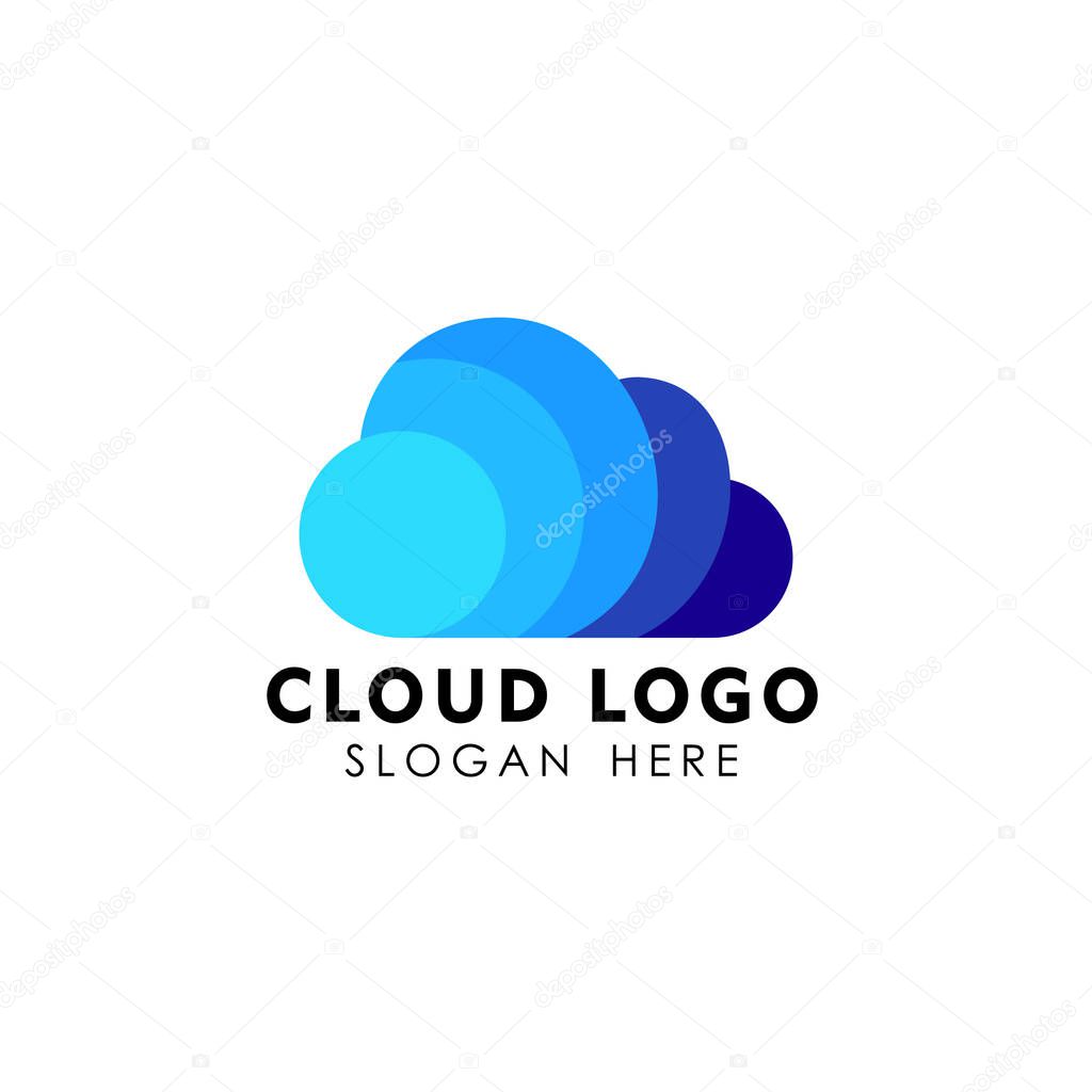 colorful cloud logo design template