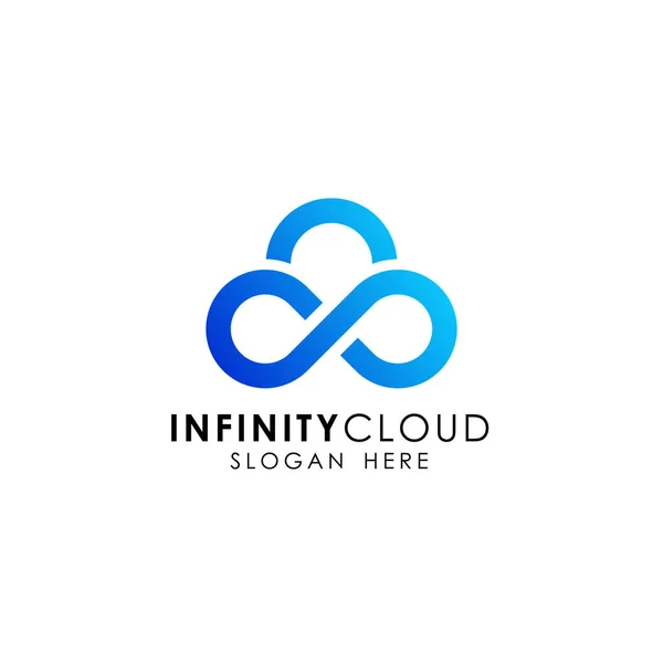 Infinity Cloud Logo Design Icon Template — Stock Vector