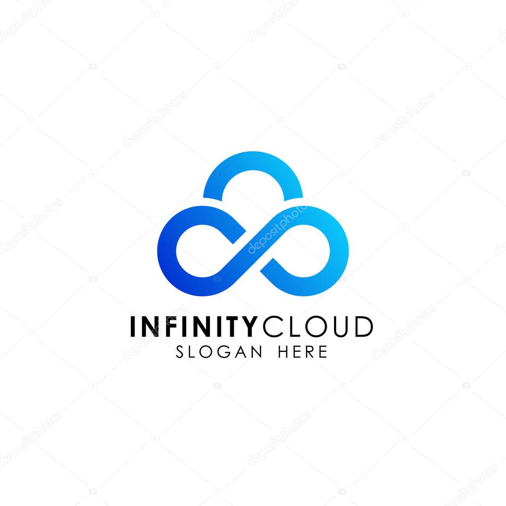 Infinity cloud logo design icon template