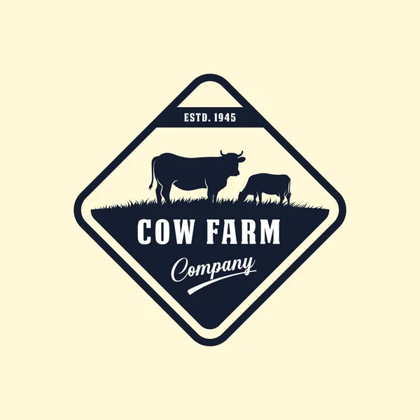 Шаблон Дизайну Логотипу Чорного Ангела Дизайн Логотипу Коров Ячої Ферми — стоковий вектор