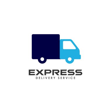 ekspres teslimat hizmetleri logo tasarımı. Kurye logo tasarım şablonu. Kargo simgesi tasarım