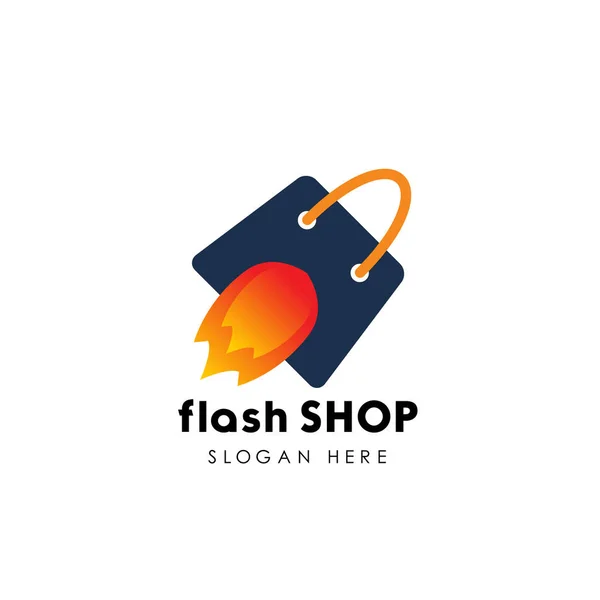 Flash Dükkanı Logo Tasarım Şablonu Hızlı Satış Simgesi Tasarım — Stok Vektör