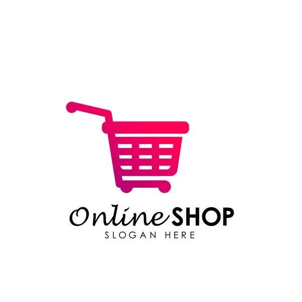 Online Alışveriş Logo Tasarım Vektör Simge Alışveriş Sepeti Logo Tasarımı — Stok Vektör