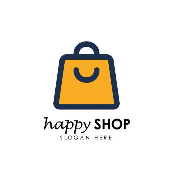 Happy Shop Šablonu Návrhu Loga Nákupní Logo Design Skladem — Stockový vektor