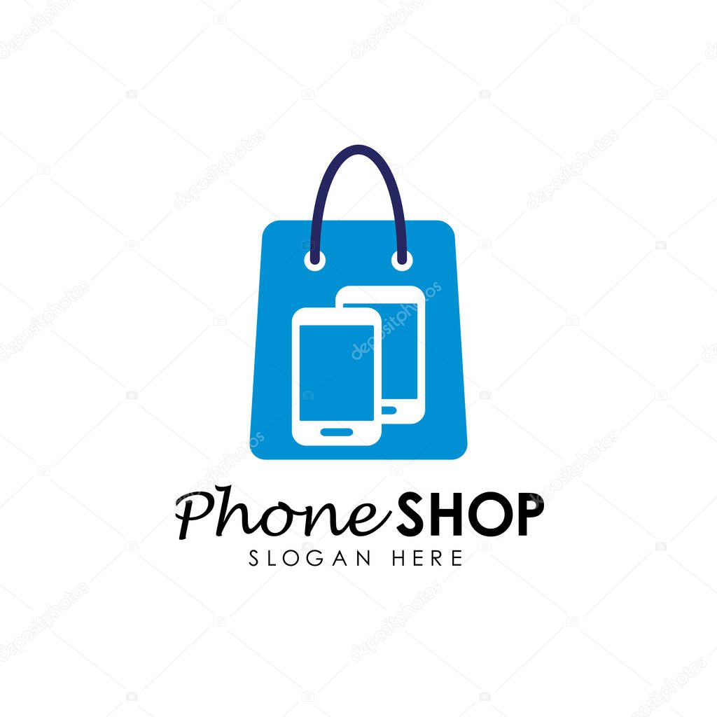 Phone shop logo design template. gadget shop logo design