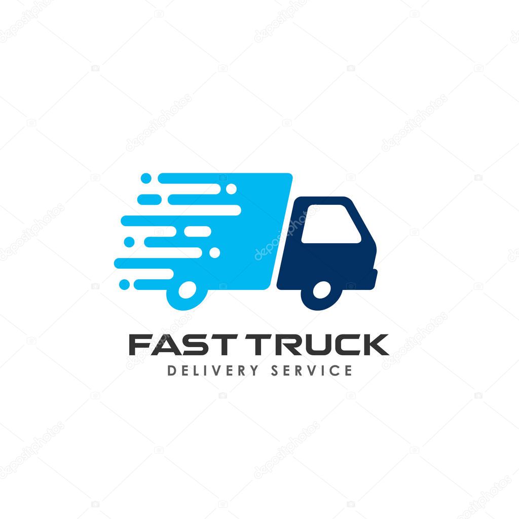 Fast delivery services logo design. courier logo design template icon vector illustration