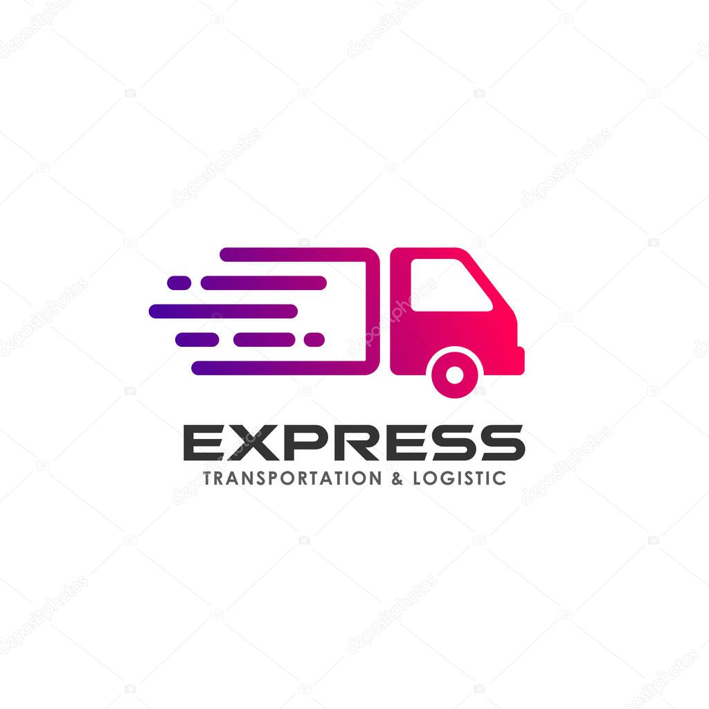 delivery services logo design. courier logo design template icon vector