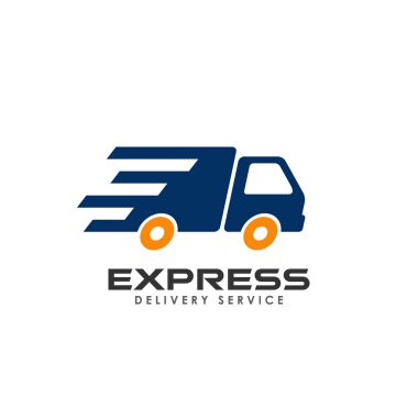 kargo teslim hizmetleri logo tasarımı. Hızlı kamyon vektör simgesi tasarım öğesi