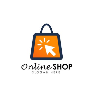 Online alışveriş logo tasarım vektör simge. Alışveriş logo tasarımı