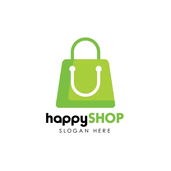 Happy Shop Šablonu Návrhu Loga Nákupní Logo Design Skladem — Stockový vektor