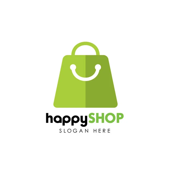 Glücklich Shop Logo Design Vorlage Shopping Logo Design Lager — Stockvektor