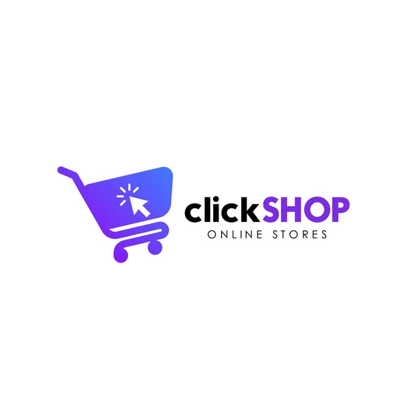 Klicka Butik Logo Ikon Design Onlineshop Logo Designmall — Stock vektor